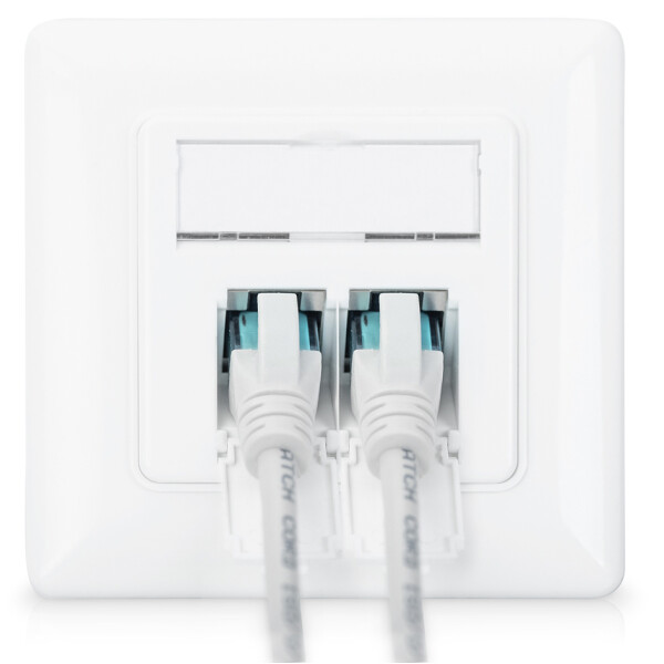 DIGITUS Unterputzdose Kat. 6A, Klasse EA, 2x RJ45, reinweiß