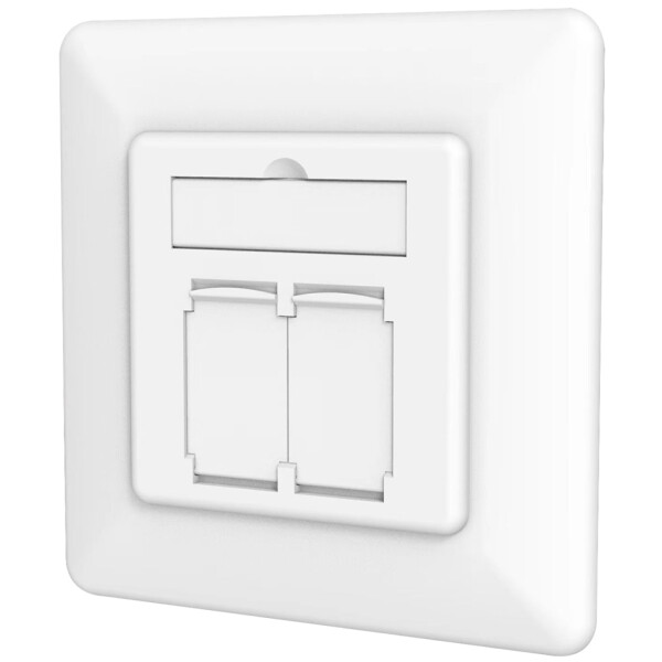 DIGITUS Unterputzdose Kat. 6A, Klasse EA, 2x RJ45, reinweiß
