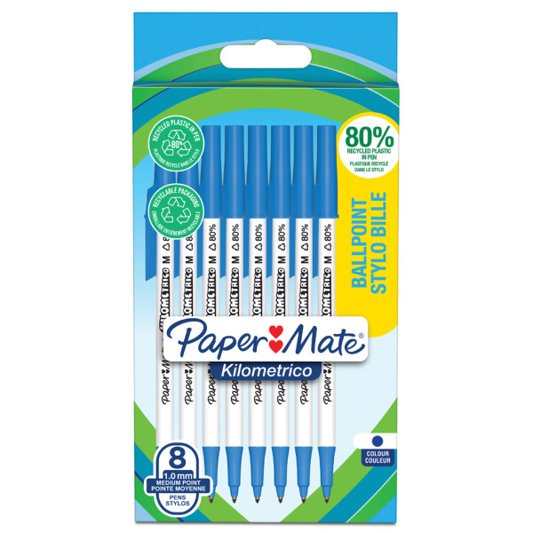 Paper:Mate Kugelschreiber Kilometrico, blau, 8er Blister