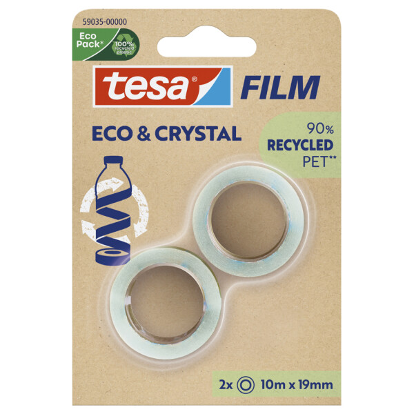 tesa Film ECO & CRYSTAL, transparent, 19 mm x 10 m, Blister