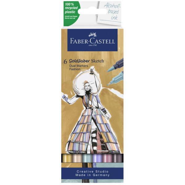 FABER-CASTELL Sketch Marker GOLDFABER, 6er Etui Fashion