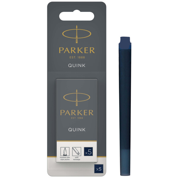 PARKER Großraum-Tintenpatronen QUINK, im Blister, blau