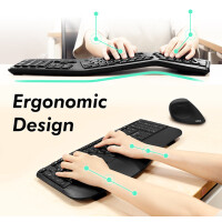 LogiLink Ergonomisches Desktop Set, kabellos, schwarz