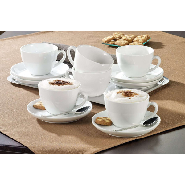 Esmeyer Cappuccino-Tassen "Bistro", 6er Set, weiß