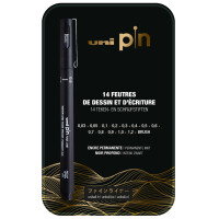 uni-ball Fineliner uni pin, 14er Metalletui