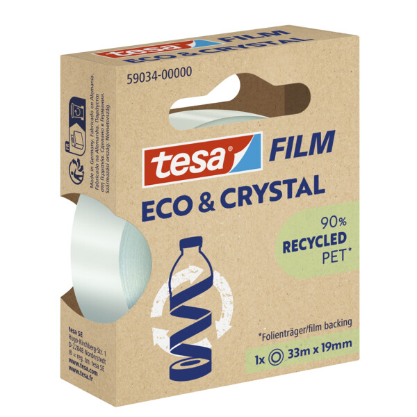 tesa Film ECO & CRYSTAL, transparent, 19 mm x 33 m