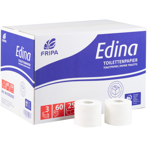 Fripa Toilettenpapier Edina, 3-lagig, hochweiß, Großpackung