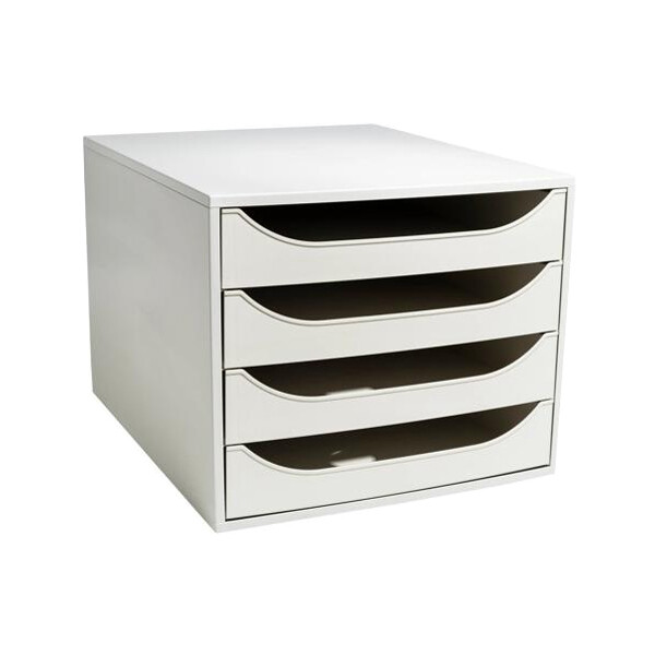 EXACOMPTA Schubladenbox ECOBOX, 4 Schübe, schwarz grau
