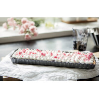 GastroMax Tortenbodenform, eckig, aus Karbonstahl, grau