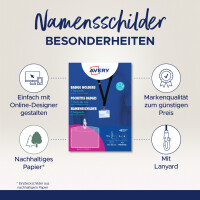 AVERY Namensschilder-Taschen mit Textilband, schwarz