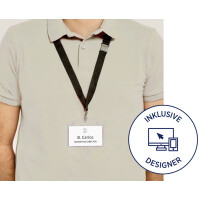 AVERY Namensschilder-Taschen mit Textilband, schwarz