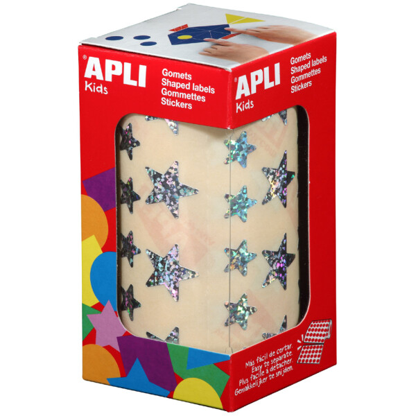 APLI kids Sticker "Sterne", auf Rolle, silber