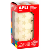 APLI kids Sticker "Sterne", auf Rolle, silber