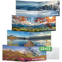 sigel Glückwunschkarten-Set "Mountain landscapes by seasons"