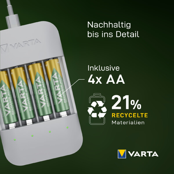 VARTA Ladeger&auml;t ECO Charger Multi Recycled, inkl. 8x AA