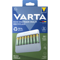 VARTA Ladegerät ECO Charger Multi Recycled, inkl. 8x AA