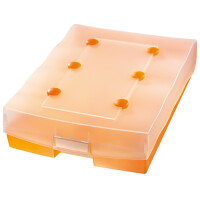 HAN Lernkartei CROCO DUO, A8 quer, orange-transluzent