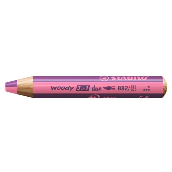 STABILO Multitalentstift woody 3 in 1 duo, pink erika