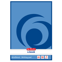 herlitz Briefblock x.book, A5, ungelocht, 50 Blatt, liniert