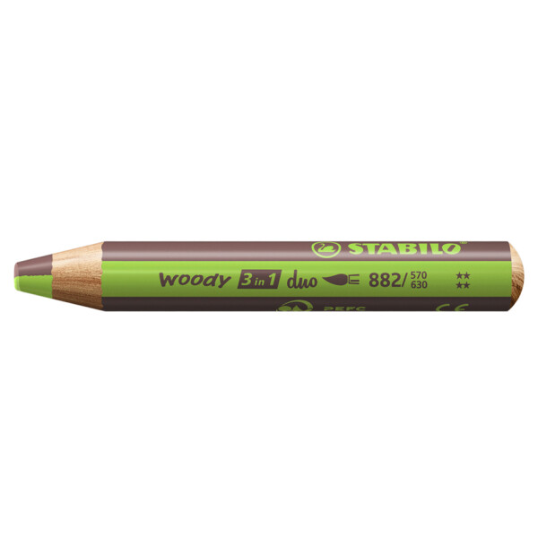 STABILO Multitalentstift woody 3 in 1 duo, t&uuml;rkis hellgr&uuml;n