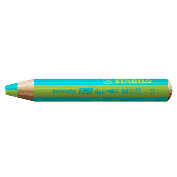 STABILO Multitalentstift woody 3 in 1 duo, t&uuml;rkis hellgr&uuml;n