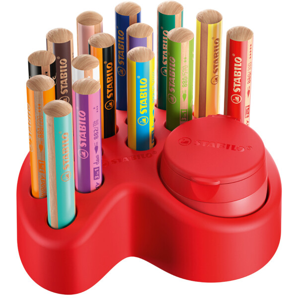 STABILO Multitalentstift woody 3 in 1, 15er Tischset