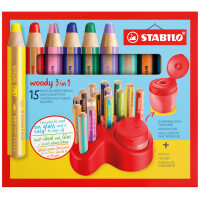 STABILO Multitalentstift woody 3 in 1, 15er Tischset
