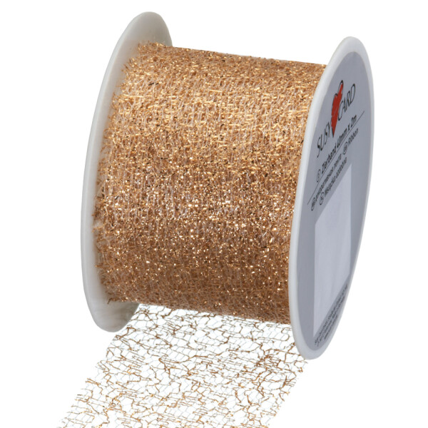 SUSY CARD Geschenkband auf Spule "Lace metallic", silber