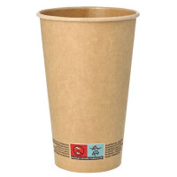 PAPSTAR Papp-Trinkbecher "pure", 0,5 l, braun