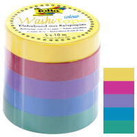 folia Deko-Klebeband Washi-Tape UNI BASIC, 5er Set
