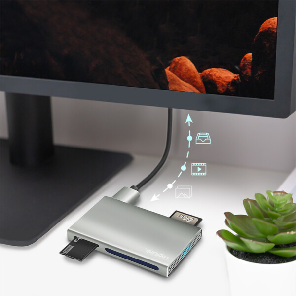 LogiLink USB 3.2 Gen1 Card Reader, 5-in-1, Aluminiumgehäuse