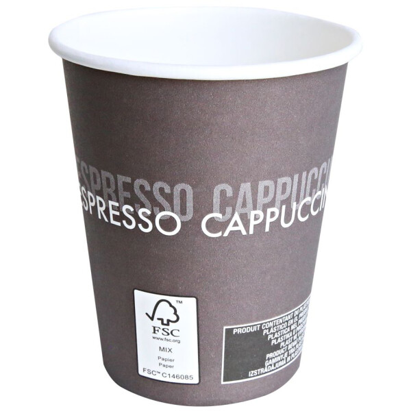 HYGOSTAR Hartpapier-Kaffeebecher To Go, 0,2 l, braun weiß