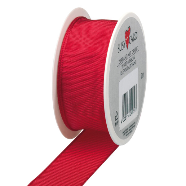 SUSY CARD Geschenkband auf Spule "Trend", rot