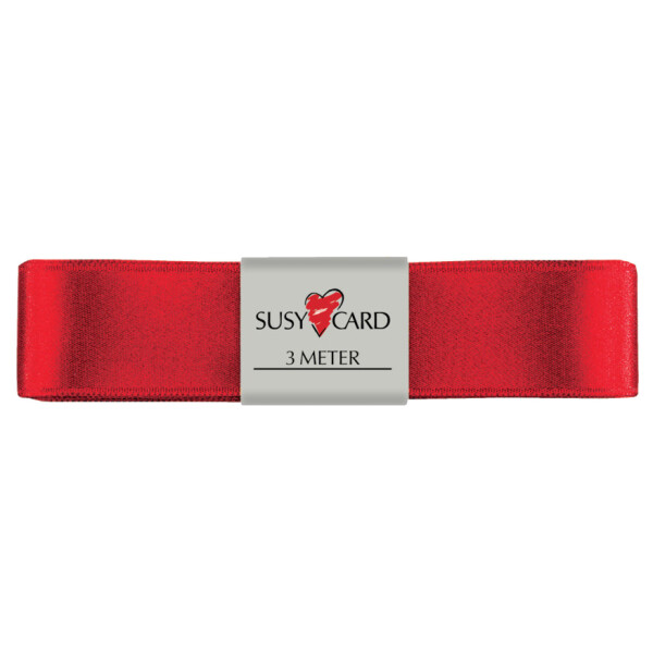SUSY CARD Geschenkband "Doppelsatin", 25 mm x 3 m, rot
