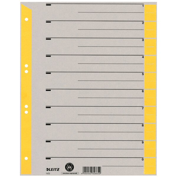LEITZ Trennbl&auml;tter, A4 &Uuml;berbreite, Kraftkarton 230g qm, gr&uuml;n