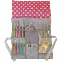 KLEIBER Häkelnadel-Tasche "Herzen", grau pink