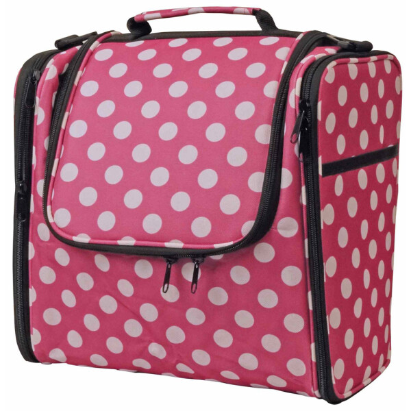KLEIBER Garn- & Strickzubehör-Tasche "Punkte", pink weiß