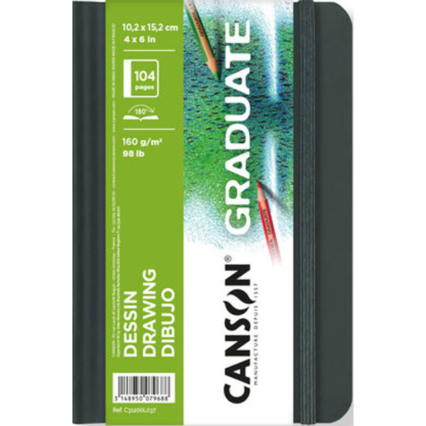 CANSON Skizzenbuch GRADUATE DRAWING, 216 x 279 mm, schwarz