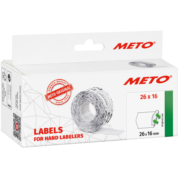 METO Etiketten für Preisauszeichner, 26 x 16 mm, weiß