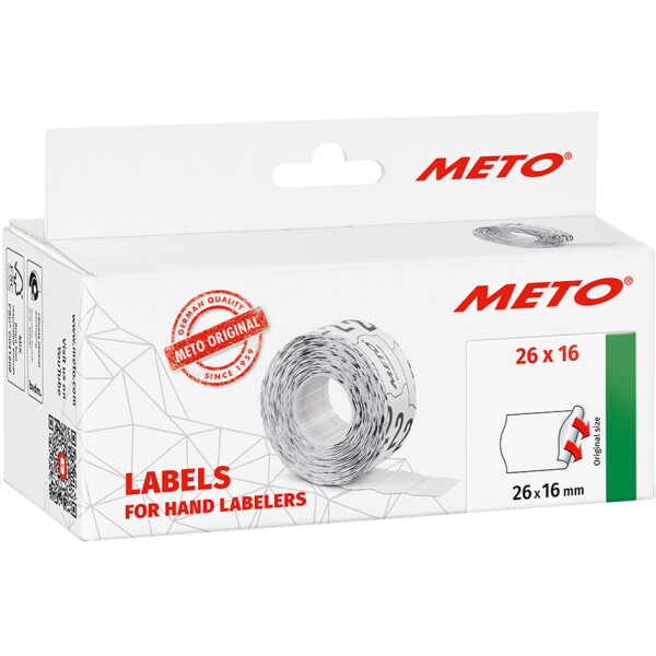 METO Etiketten für Preisauszeichner, 26 x 16 mm, weiß