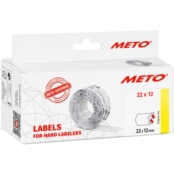 METO Etiketten für Preisauszeichner, 22 x 12 mm, weiß