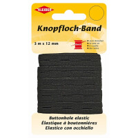 KLEIBER Knopflochband, 12 mm x 3 m, weiß
