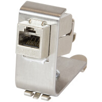 LogiLink Hutschienenhalter für 2 Keystone Module, Edelstahl
