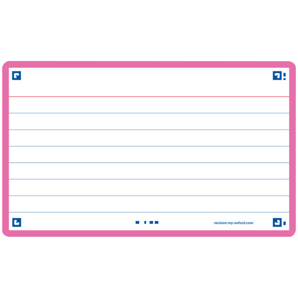 Oxford Karteikarten "Flash 2.0", 75x125 mm, blanko, fuchsia