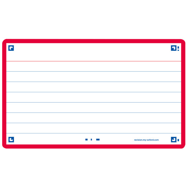 Oxford Karteikarten "Flash 2.0", 75 x 125 mm, blanko, rot