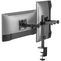 LogiLink Doppel-Monitorhalterung, Armlänge: 376 mm, schwarz