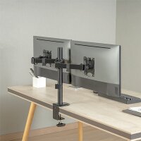 LogiLink Doppel-Monitorhalterung, Armlänge: 376 mm, schwarz