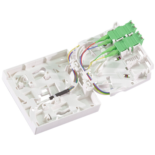 LogiLink FTTH Spleißbox, 2x LCD APC, 20 m Verlegekabel, weiß