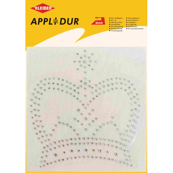 KLEIBER Strass-Applikation XL "Krone", 135 x 145 mm