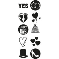 COLOP Motivstempel-Set "LITTLE NIO" Hochzeit,...